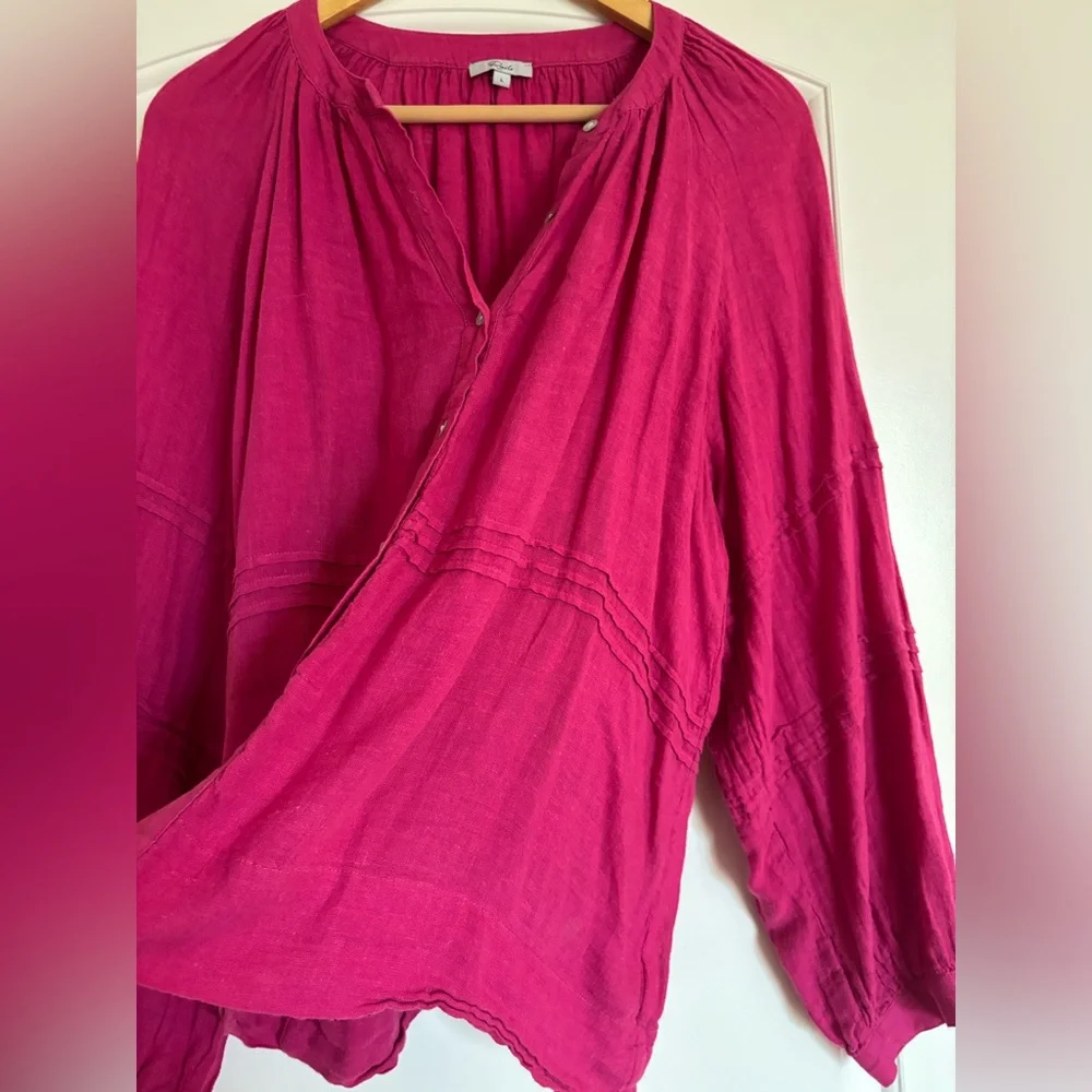 Rails fucsia linen blouse size L. EUC - Picture 7 of 8
